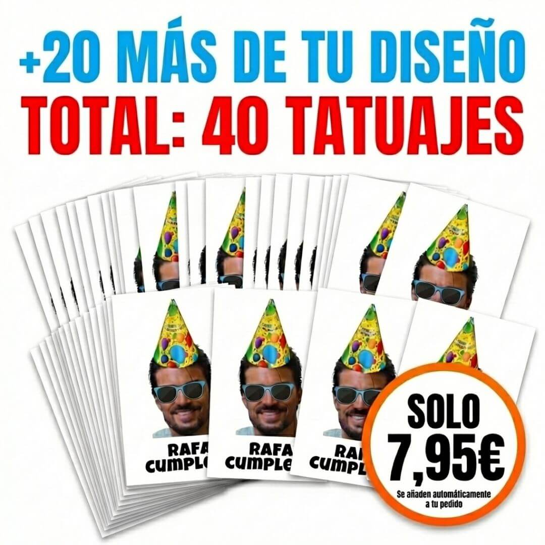 Llévate 20 tatuajes más por solo 7,95€