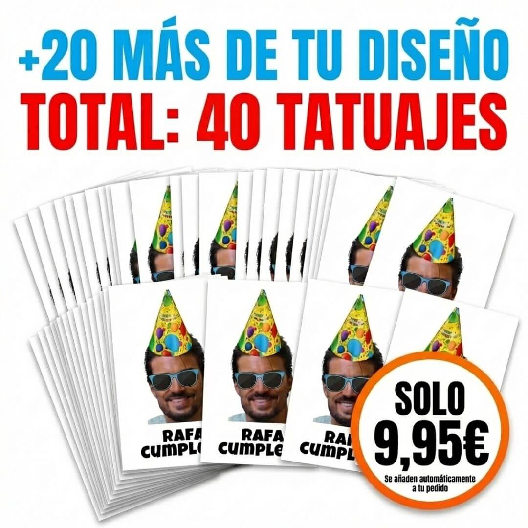 Consigue 20 tatuajes más del mismo diseño por solo 9,95€