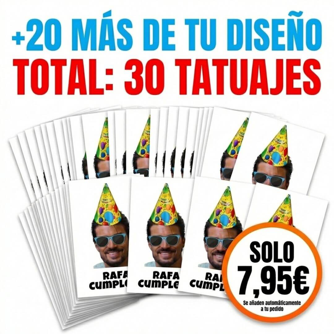 Llévate 20 tatuajes más por solo 7,95€