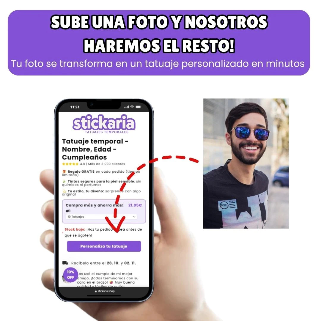 Tatuaje temporal – Solo la Cara